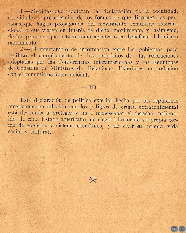 COLORADISMO PARAGUAYO FRENTE A LA ORGANIZACIÓN COMUNISTA INTERNACIONAL, 1954 - FIRMADO POR ALFREDO STROESSNER (RESOLUCIÓN JUNTA DE LA ANR)